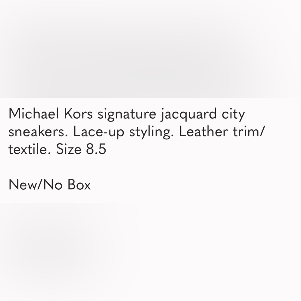 Michael Kors signature jacquard city sneakers 8.5 NWOB - Picture 4 of 5